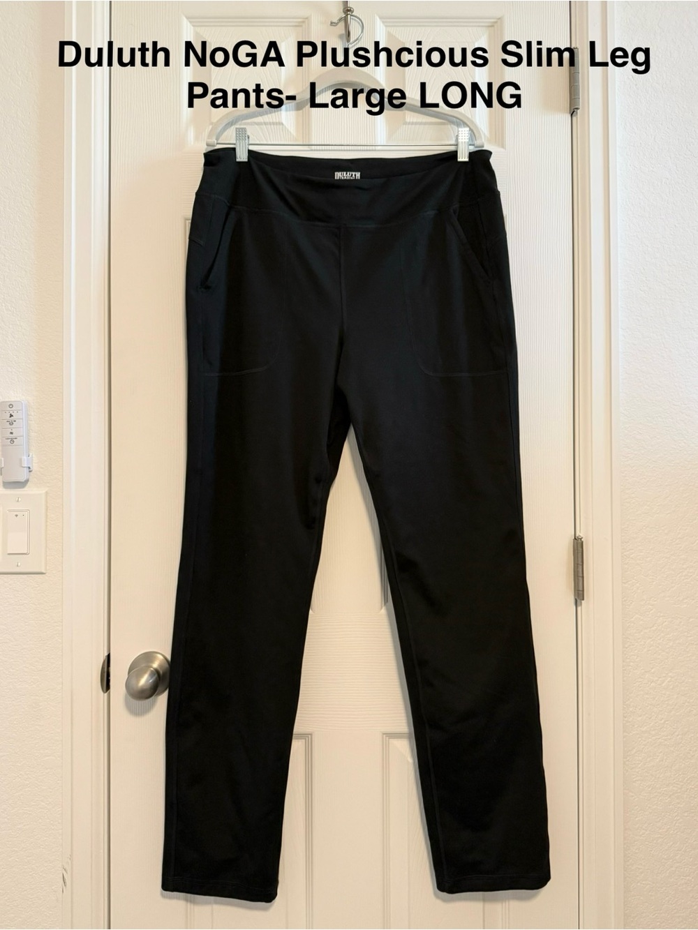Duluth Trading Co NoGA Plushcious Slim Leg Pants - Black, Large LONG